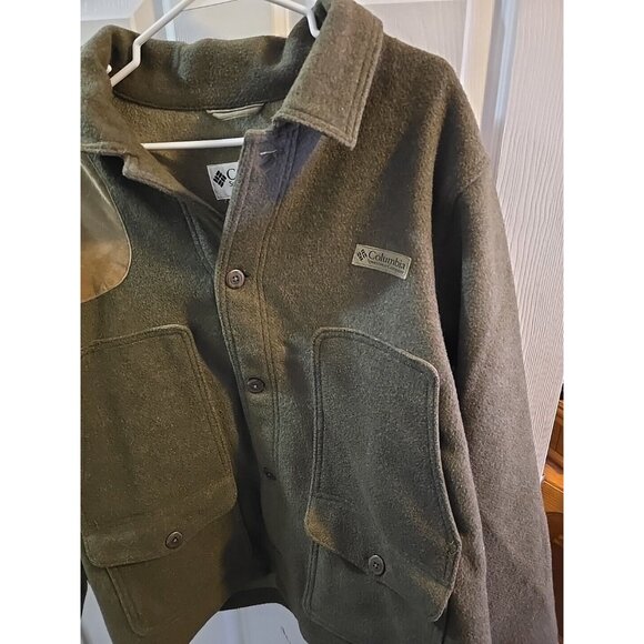 Mens EXTREMELY RARE Columbia Green Button Down Peacoat Wool Blend. Large. - Picture 4 of 16